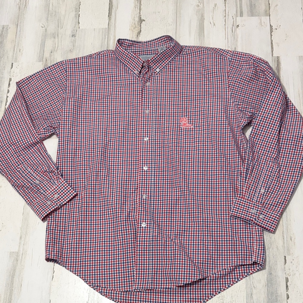 Campus Specialties Ole Miss Checkered Button Down Size XL NWT